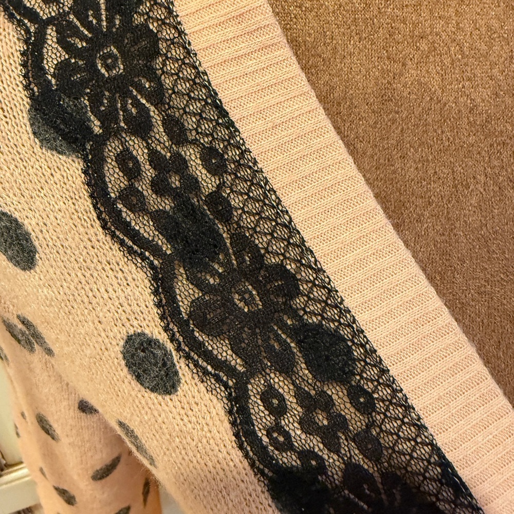 Spoiled Peach and Black Polka Dot Cardigan whimsigoth - Picture 4 of 7